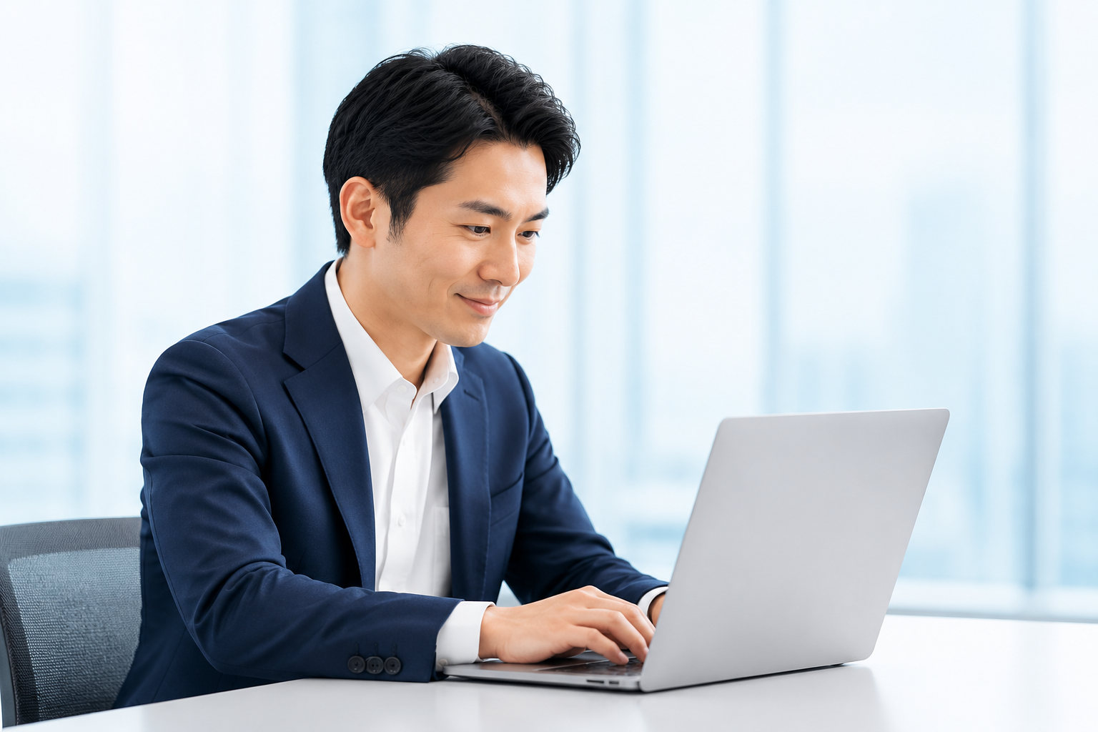 パソコンを操作する男性